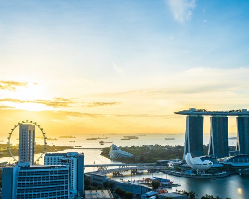 Beautiful architecture building exterior cityscape singapore city skyline